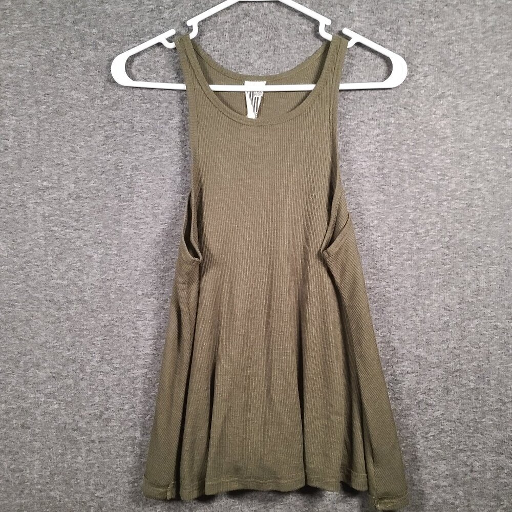Free People Made in the USA Women's Army Green Tank Top Size Small